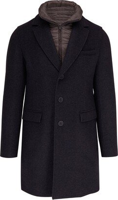 Gilet-Lined Single-Breasted Coat