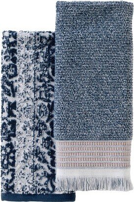 2pc Lincoln Park Hand Towel Set Blue