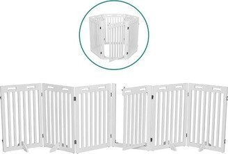 Arf Pets 30.5 Tall Freestanding 6-Panel Folding Dog Gate - White