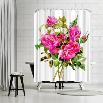 71 x 74 Shower Curtain, Pink Roses Suren 2 by Suren Nersisyan