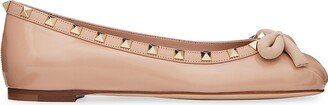 Rockstud Patent Leather Ballerinas