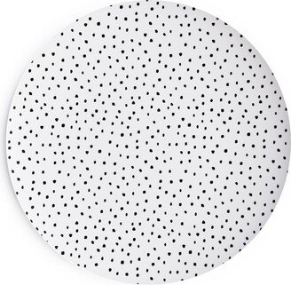 Salad Plates: Tiny Dot - Black + White Salad Plate, White