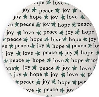 Salad Plates: Peace Love Hope Joy - Beige Salad Plate, Beige