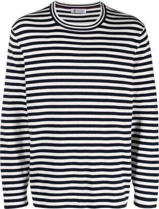 striped long-sleeved T-shirt-AD