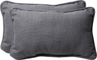 Pillow Perfect Rave Graphite Rectangular Throw Pillow, Set of 2