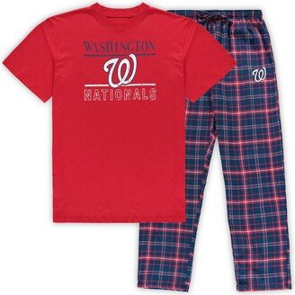 Men's Concepts Sport Red and Navy Washington Nationals Big and Tall Lodge T-shirt and Pants Sleep Set - Red, Navy