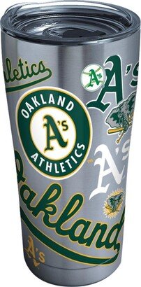 Oakland Athletics 20 Oz All Over Stainless Steel Tumbler with Slider Lid