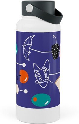 Photo Water Bottles: Palm Springs Fruit Cocktail - Blue Stainless Steel Wide Mouth Water Bottle, 30Oz, Wide Mouth, Blue