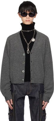 Gray Cropped Cardigan