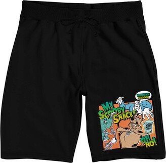 Scooby Snacks Men's Black Sleep Pajama Shorts-Large