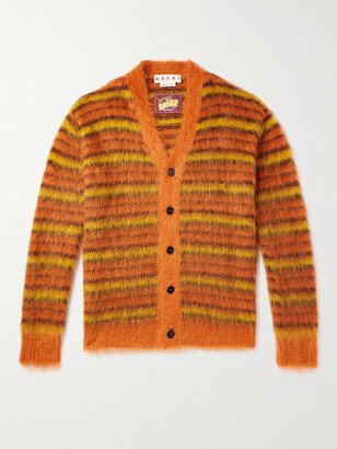 Striped Mohair-Blend Cardigan-AD