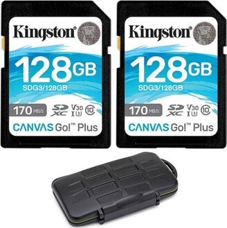 Kingston 128GB 170MB/s Read Memory Card (2-Pack), Koah Memory Card Storage Case