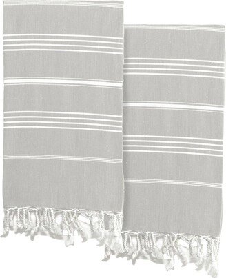 Set Of 2 Lucky Turkish Cotton Pestemal Beach Towels-AI
