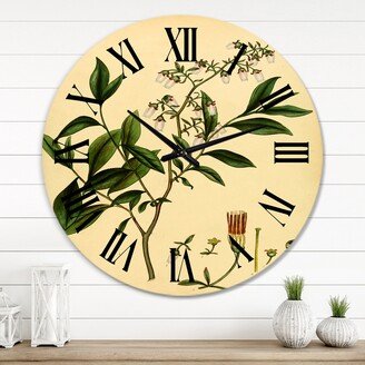 Designart 'Vintage Plant Life V' Traditional wall clock