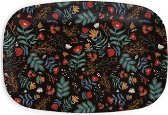 Serving Platters: Midnight Garden Serving Platter, Black