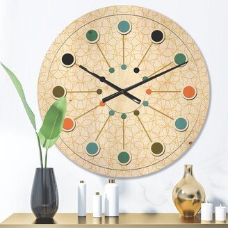 Designart 'Abstract Geometrical' Mid-Century Modern Wood Wall Clock