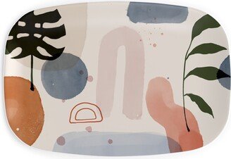 Serving Platters: Surreal Oasis Tropics And Stone - Multi Serving Platter, Multicolor