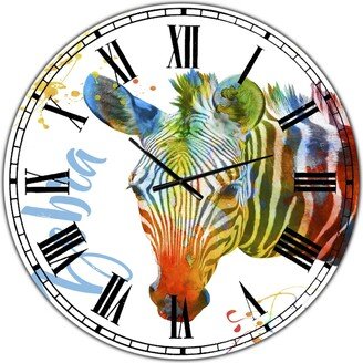 Designart Colorful Safari Animals A Oversized Cottage Wall Clock - 36 x 36