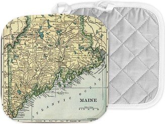 Maine Coast Map Hot Pad - Pot Holder Gift Kitchen Beach House