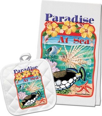 Triggerfish & Spiderfish Kitchen Dish Towel Pot Holder Gift Set