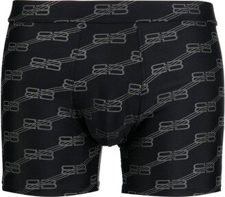 Logo-Print Swim Trunks-AA