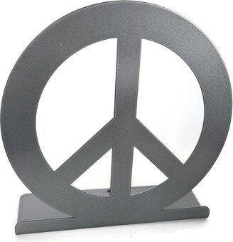 Metal Peace Sign Free Standing Magnet Board Photo Holder 6.75 Inches Tall