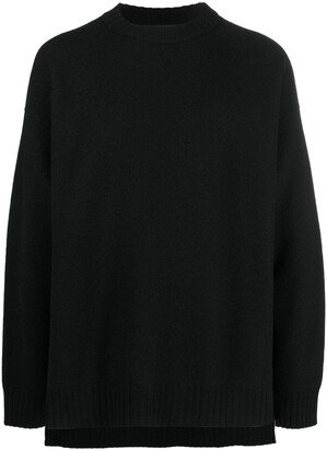 Split-Hem Crew-Neck Jumper