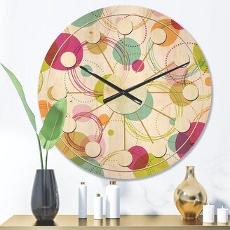 Designart 'Retro Circular Design II' Mid-Century Modern Wood Wall Clock