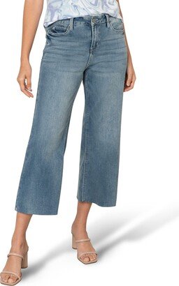 Laurie Felt Womens Daisy Denim Wide Leg Crop Jeans