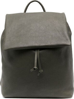 Logo-Debossed Leather Backback-AA