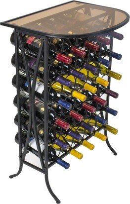 Wine Stand 30 Bottle with Glass Top