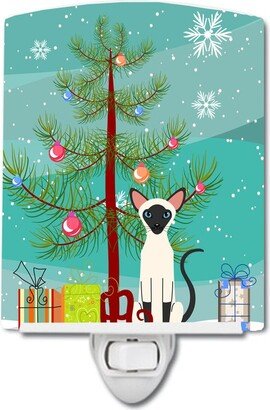 Siamese Cat Merry Christmas Tree Ceramic Night Light