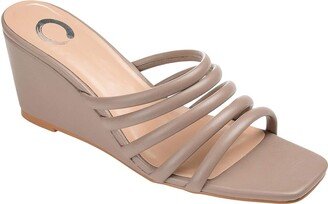 Rizie Wedge (Taupe) Women's Shoes