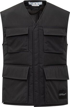 Wave Tag V-Neck Padded Vest