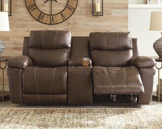 Edmar Power Reclining Loveseat with Console and Adjustable Headrest