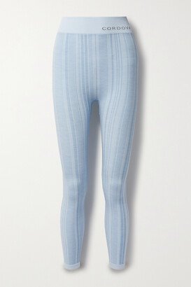 Sol Striped Ribbed-knit Leggings - Blue