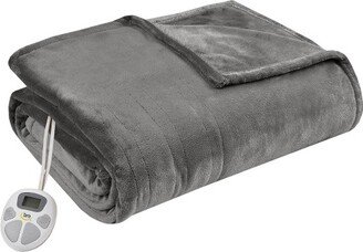 Twin Plush Electric Heated Blanket Dark Gray