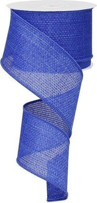 Royal Blue Cross Burlap Wired Ribbon, 2.5