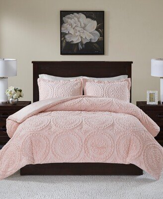 Arya Embroidered Medallion Faux Fur 3-Pc. Comforter Set, Full/Queen