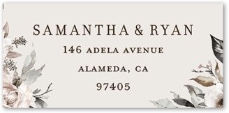 Wedding Address Labels: Neutral Florals Address Label, Grey, Address Label, Matte