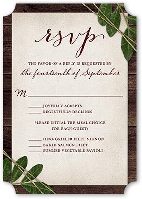 Rsvp Cards: Ingrained Love Wedding Response Card, Brown, Pearl Shimmer Cardstock, Ticket