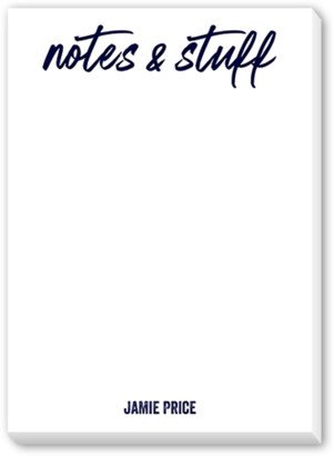 Notepads: Notes And Stuff Notepad, White, Matte