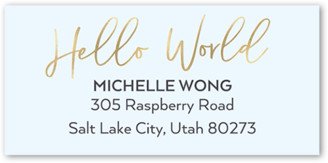 Baby Address Labels: Welcome To The World Address Label, Blue, Address Label, Matte