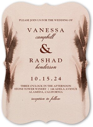 Wedding Invitations: Pampas Meadow Wedding Invitation, Beige, 5X7, Matte, Signature Smooth Cardstock, Bracket