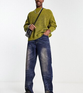 x014 baggy jeans with crease detail in Y2K wash