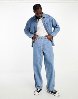 Kobe wide leg retro jeans in pebble light - part of a set