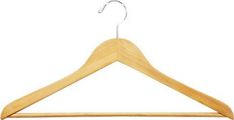 Petite Wooden Shirt Hanger Ribbed Bar Natural Pkg/6