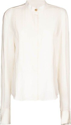 Crepe de chine plastron shirt