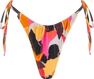 We are We Wear Paper Print Melissa Tie Side Bikini Bottom