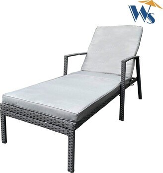 Outdoor Patio Lounge Chairs Rattan Wicker Patio Chaise Lounges Chair Gray